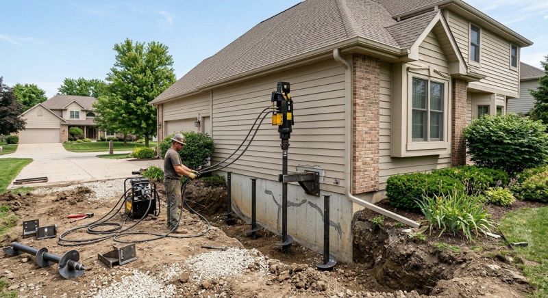 Helical Pile Installation in Stevensville, MD